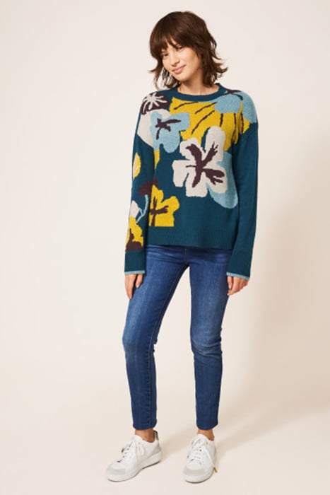 BELONGING FLORAL JUMPER TEAL MULTI 2