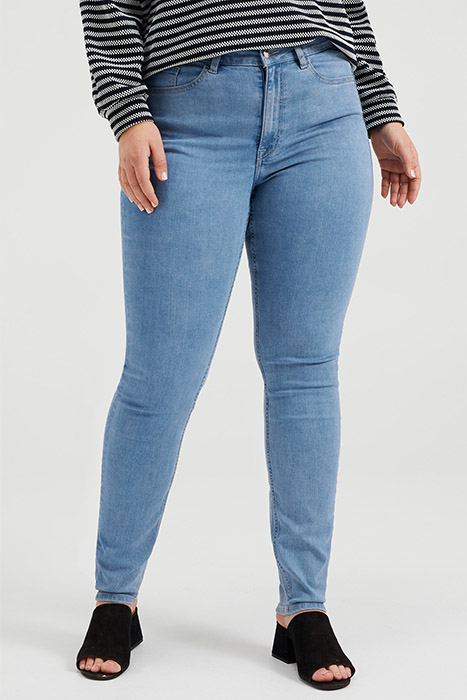 Dames high rise skinny jeans met stretch -...