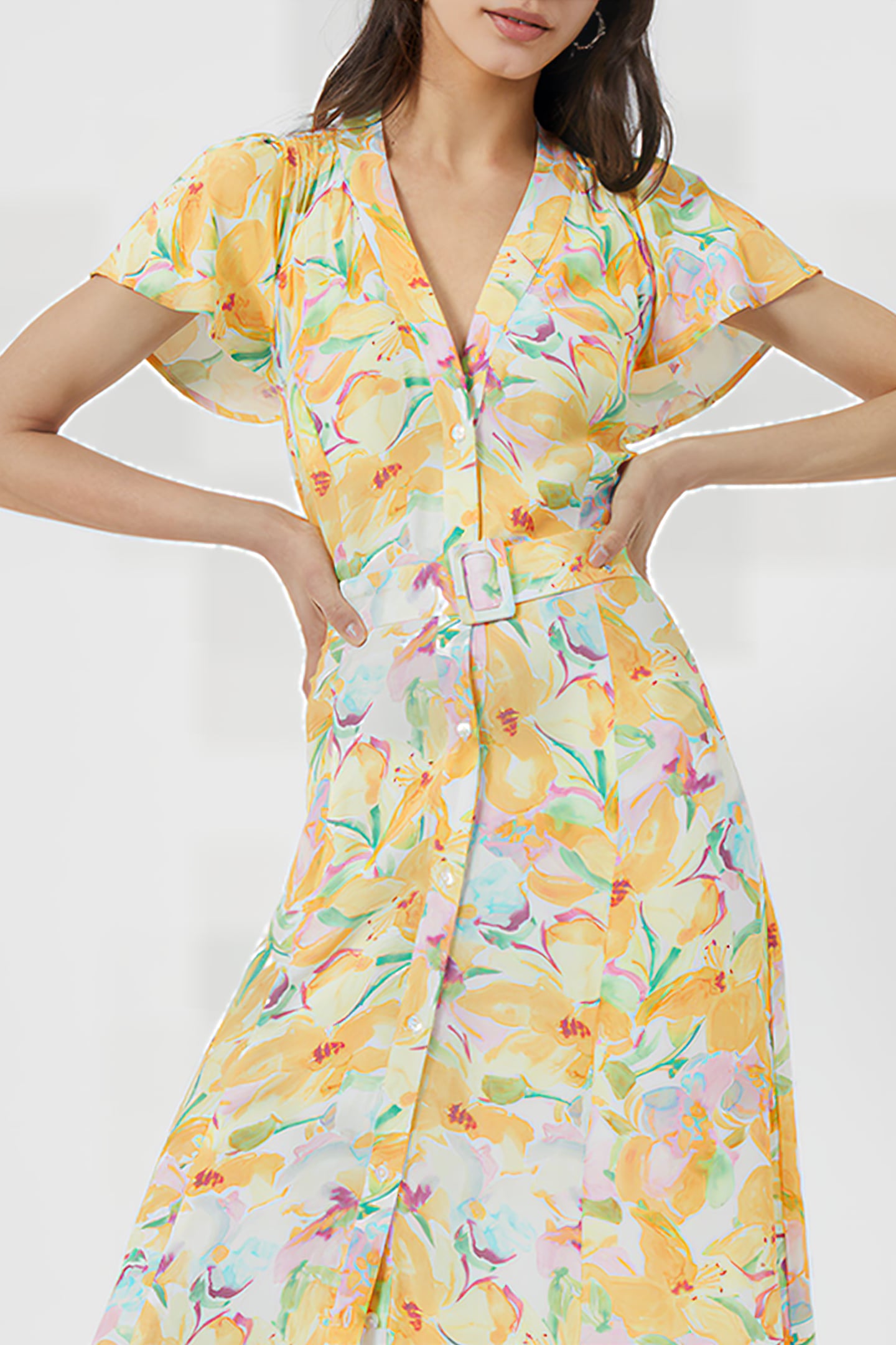 ISADORA DELPHINE S/S MAXI DRES GOLDEN GLAZE/CHLKPIN 3