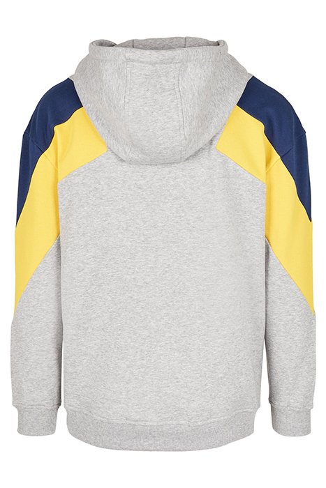OVERSIZE 3-TONE HOODY GREY/HONEY/DARKBLUE 2