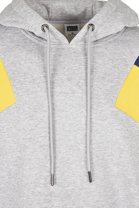 OVERSIZE 3-TONE HOODY GREY/HONEY/DARKBLUE 4