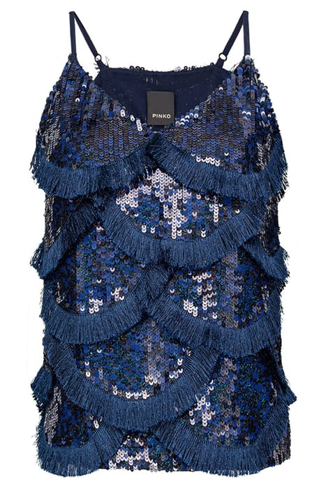 TOCCALMATTO TOP FULL PAILLETTE BLUE/BRIGHT BLUE MULTI-COLOUR 6