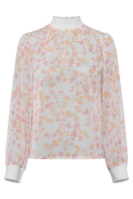 DIANA CRINKLE LONG SLEEVE TOP CLASSIC CREAM MULTI 3