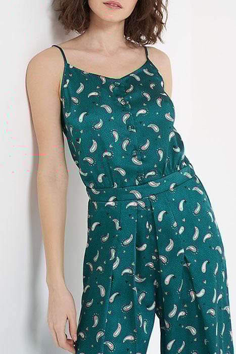 SEA GREEN PAISLEY HEART PRINT JUMPSUIT CASHMERE HEART 4