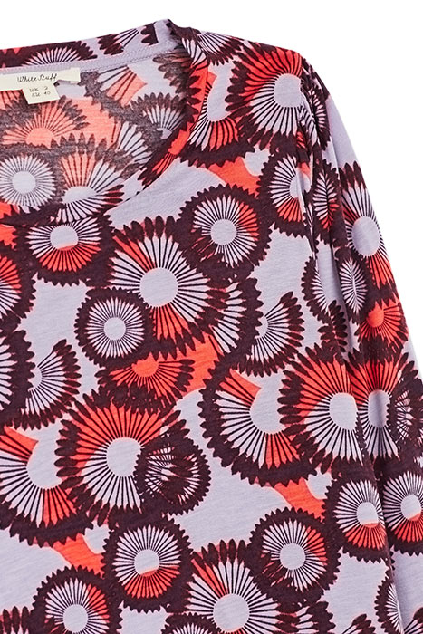 PEONY PUFF SLEEVE TEE RED MLT 5