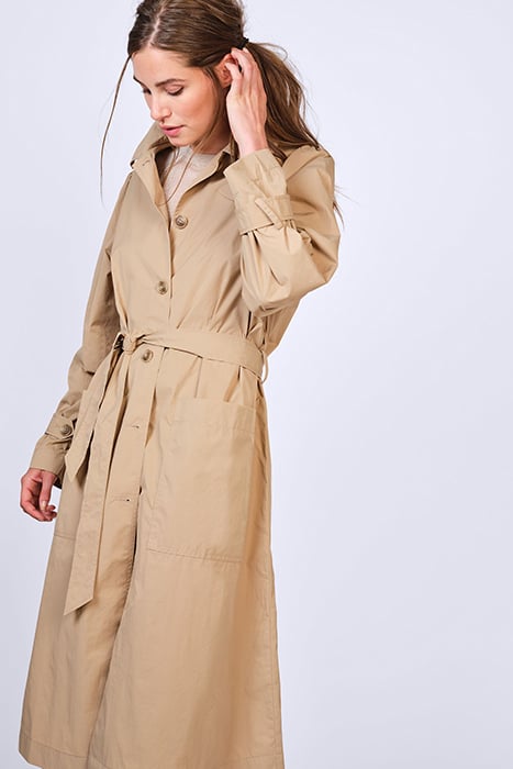 COAT BELTED CASUAL TWILL BROWNS 4