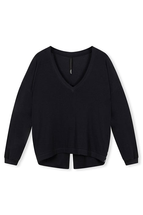 SOFT V-NECK SWEATER DARK GREY BLUE 3