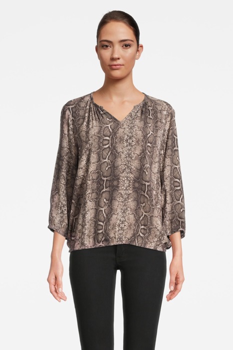 BLOUSE WOVEN 3/4 SLV HUMUS 1