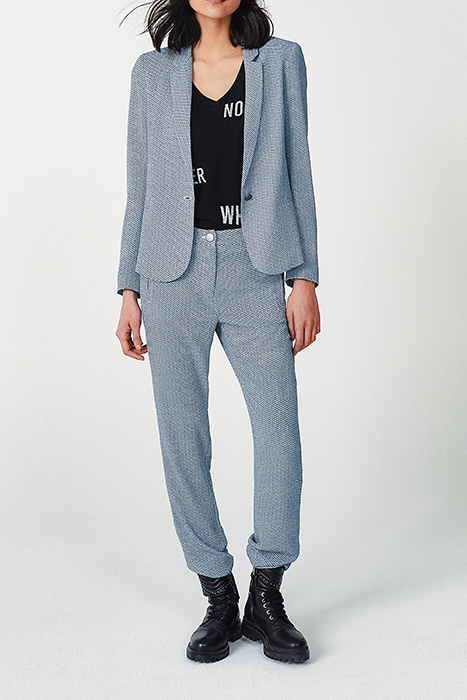 MICRO-GEOMETRIC MOTIF LONG STRAIGHT TROUSERS SUNSET LAGOON 2