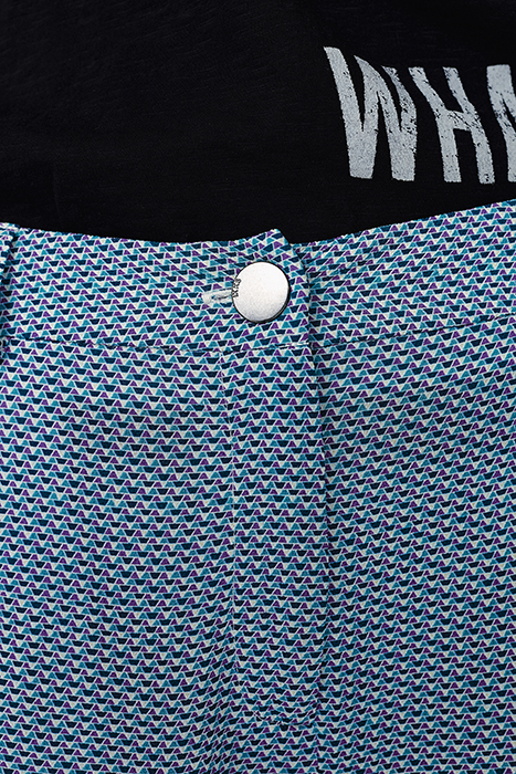 MICRO-GEOMETRIC MOTIF LONG STRAIGHT TROUSERS SUNSET LAGOON 6