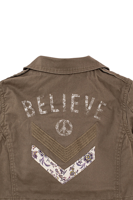 GIRLS’ KHAKI PARKA WITH DETACHABLE HOOD & EMBROIDERED BACK 3