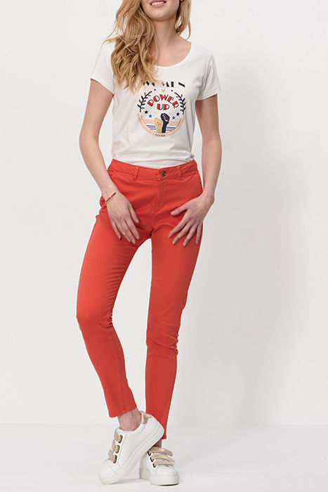 CHINO TROUSERS WITH STUDS SPICY ORANGE 1