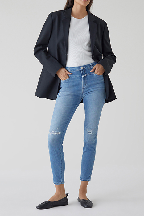 SKINNY PUSHER JEANS MID BLUE 6