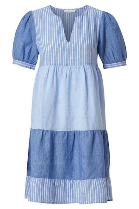 LINEN DRESS AMALFI BLUE 1