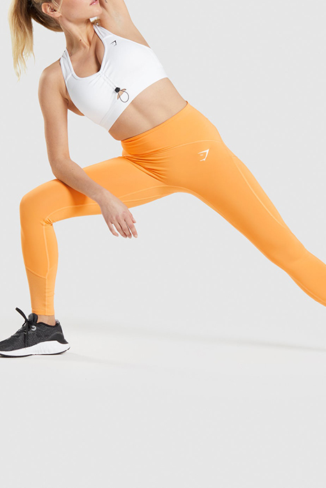 GYMSHARK PULSE MESH LEGGINGS APRICOT ORANGE 3