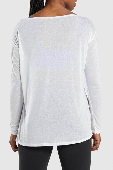 GYMSHARK TRAINING OVERSIZED LONG SLEEVE TEE WHITE 2