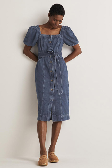 SQUARE NECK DENIM DRESS DDN 2