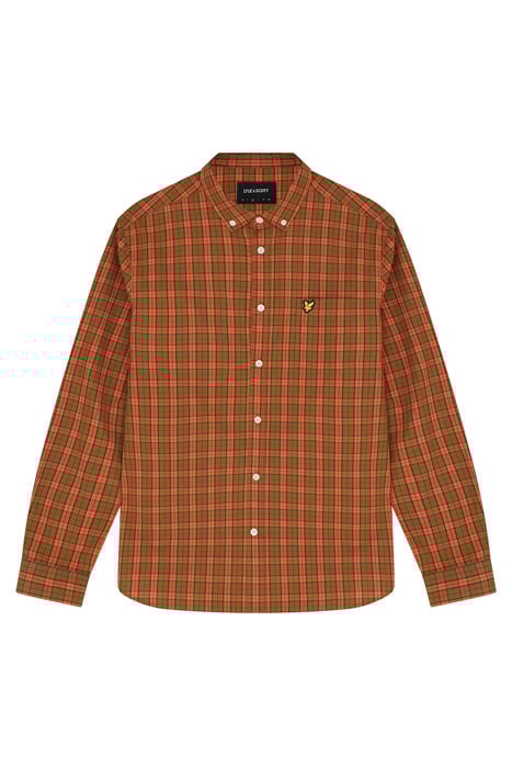 CHECK POPLIN SHIRT VICTORY ORANGE/OLIVE 5
