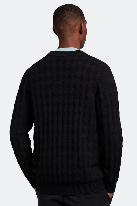 ARGYLE CARDIGAN JET BLACK 2