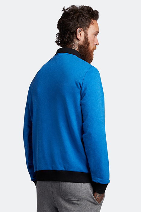 BLOCK MARL 1/2 ZIP TRACK POLO BRIGHT BLUE MARL 2