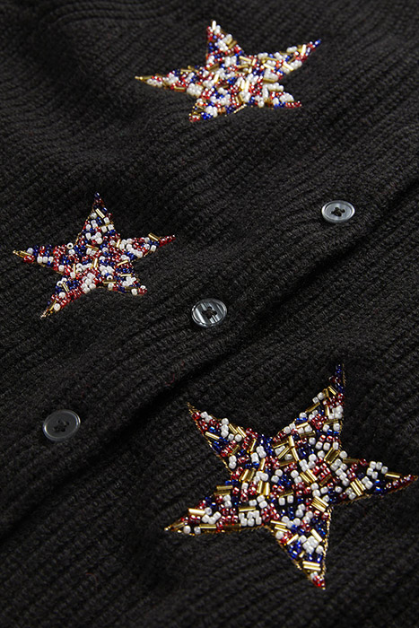 EMBELLISHED RIBBED CARDIGAN BLK 5