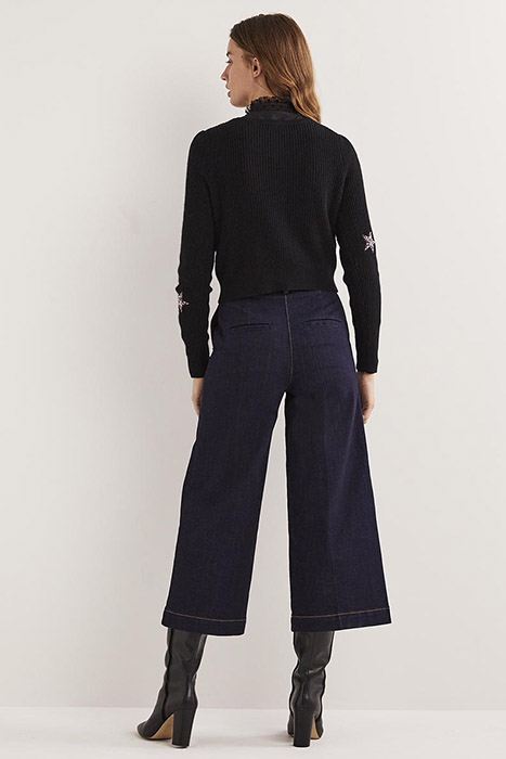 EMBELLISHED RIBBED CARDIGAN BLK 2