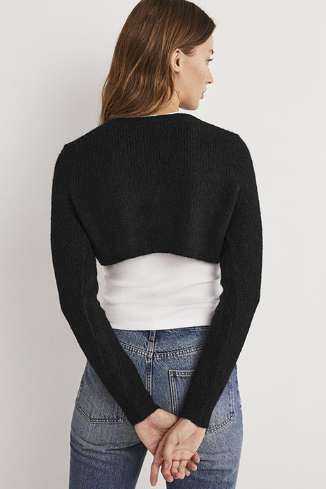 RIB KNIT BOLERO BLK 2