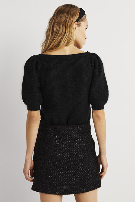 SQUARE NECK FLUFFY JUMPER BLK 2