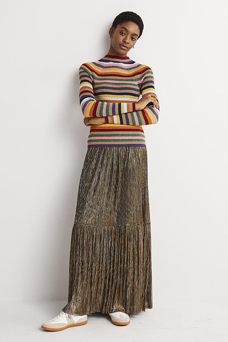 METALLIC PARTY MAXI SKIRT MUL 3