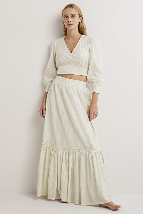 COTTON METALLIC MAXI SKIRT IVO 3