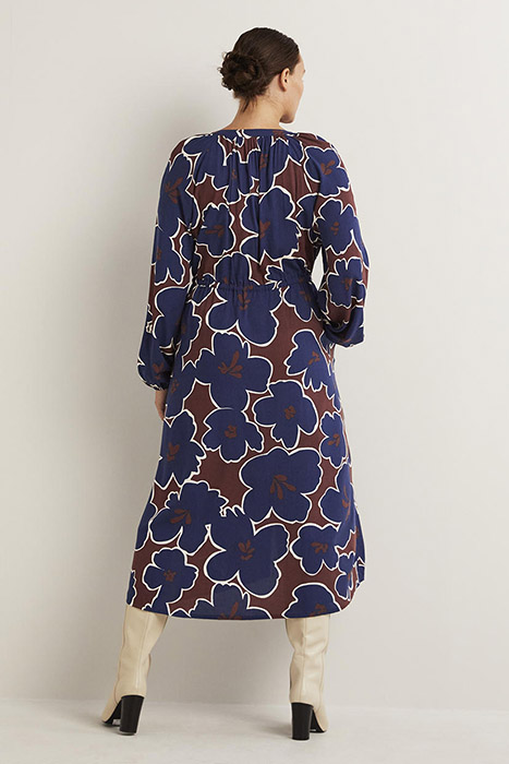 TIE WAIST DETAIL MIDI DRESS NVY 2