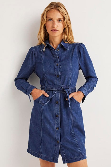 PUFF SLEEVE DENIM MINI DRESS MDN 1