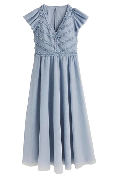 TULLE V-NECK MAXI PARTY DRESS BLU 6