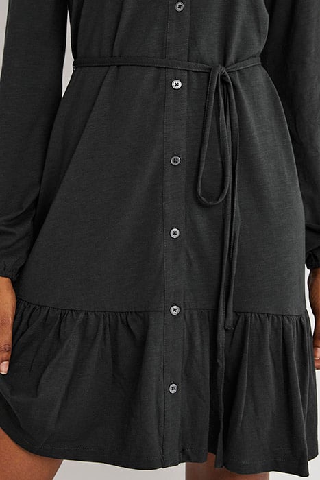 TIERED JERSEY MINI SHIRT DRESS CHK 5