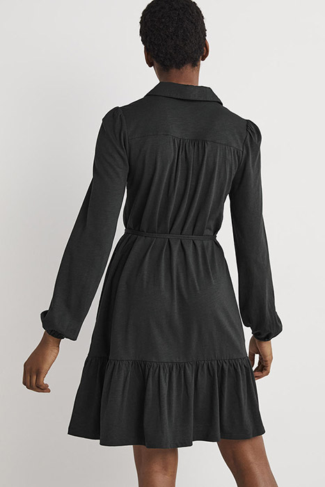 TIERED JERSEY MINI SHIRT DRESS CHK 2
