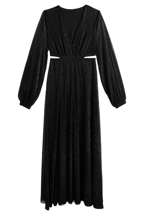 METALLIC CUT-OUT MAXI DRESS BLK 6