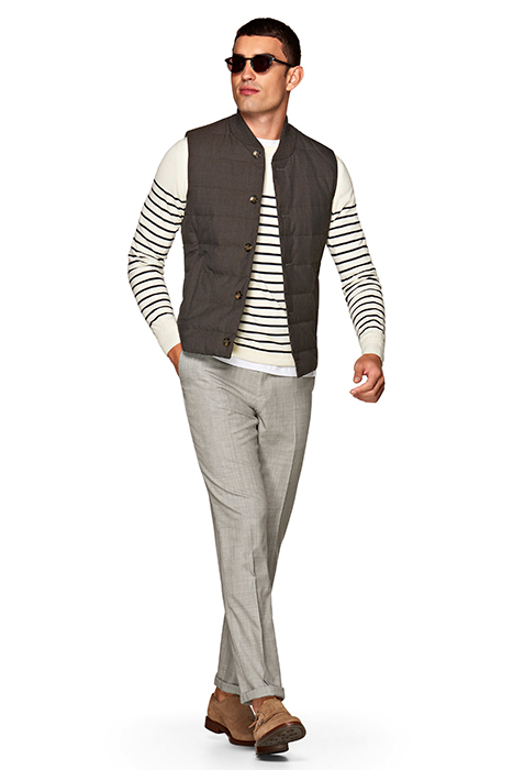 LIGHT GREY FISHTAIL BOLTON TROUSERS 1