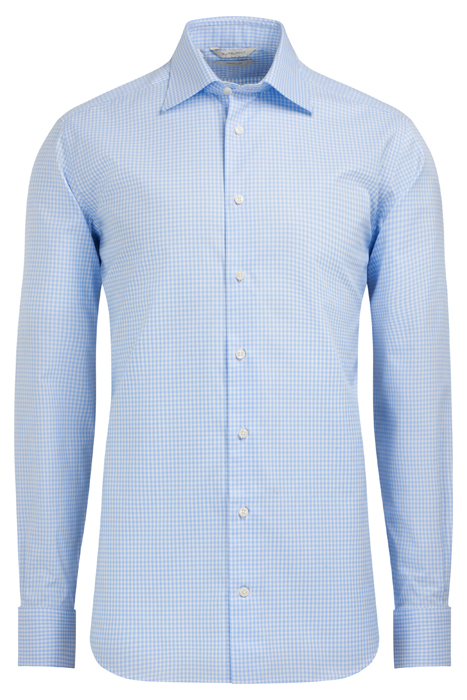 Light Blue Checked Slim Fit Shirt 2