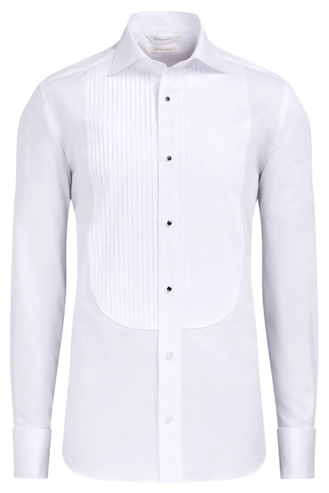 WHITE PLEATED SLIM FIT TUXEDO SHIRT 2