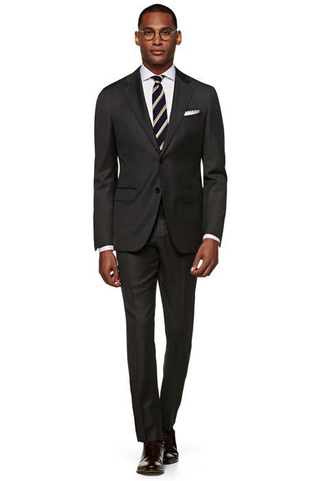 Dark Grey Striped Napoli Suit 1
