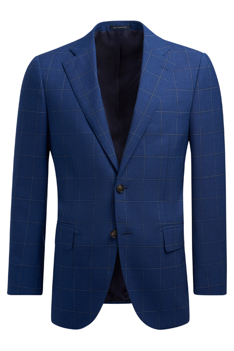 Mid Blue Checked Lazio Suit 2