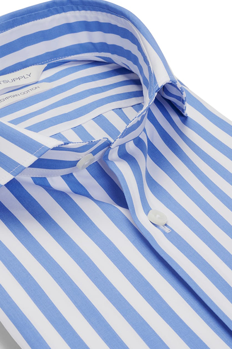 MID BLUE STRIPED SLIM FIT SHIRT 3