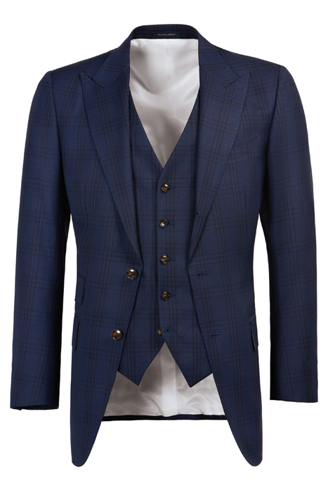 Mid Blue Checked Washington Suit 9