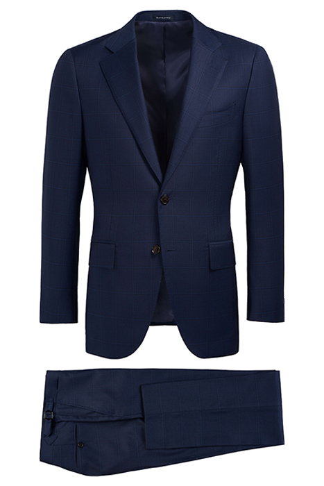 NAVY CHECKED LAZIO SUIT 5