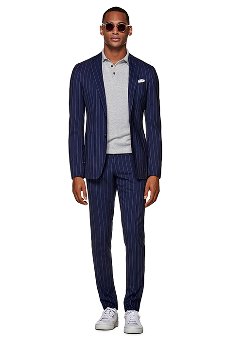 Mid Blue Striped Havana Suit 2