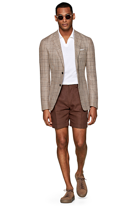 LIGHT BROWN CHECKED HAVANA BLAZER 1