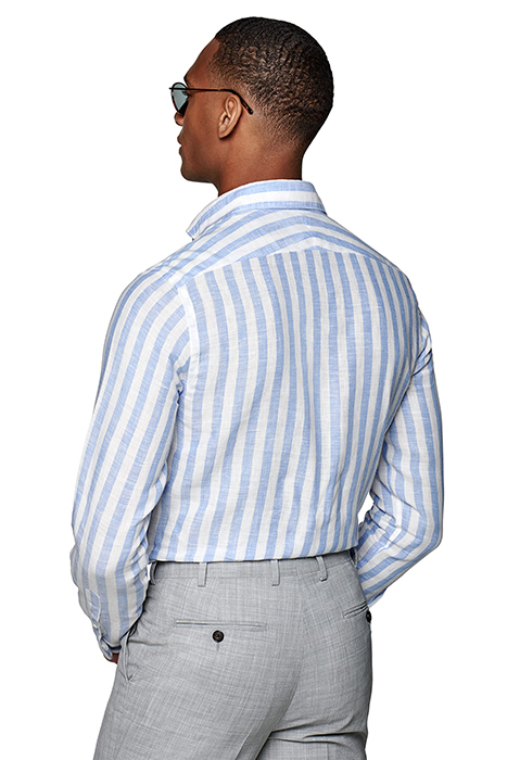LIGHT BLUE STRIPED SLIM FIT SHIRT 2