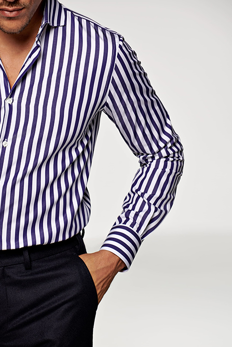 Navy Striped Extra Slim Fit Shirt 3