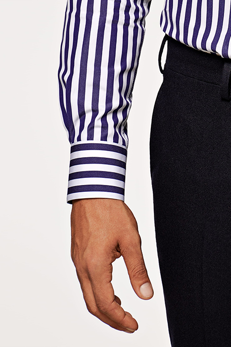 Navy Striped Extra Slim Fit Shirt 6