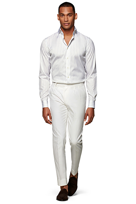 Light Grey Striped Extra Slim Fit Shirt 4